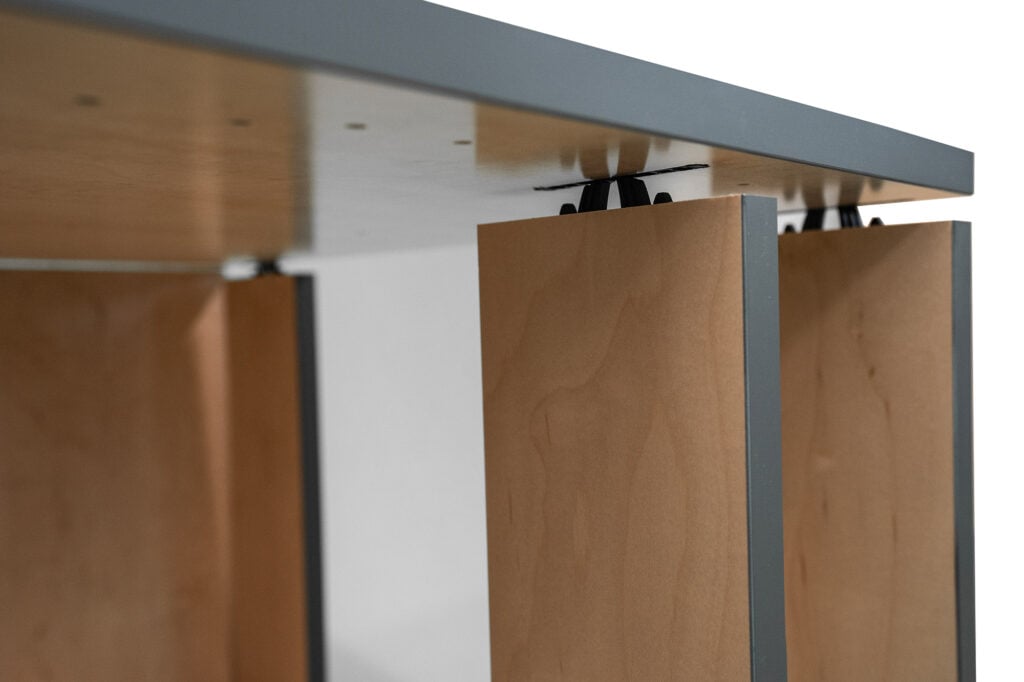 Cabinet assembly showing notches