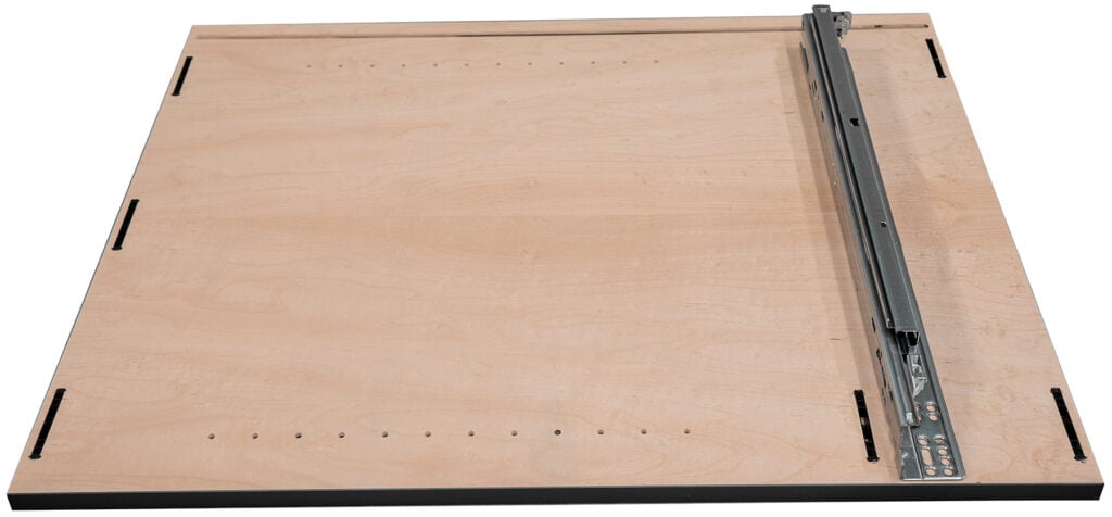 Panel with drawer glide attached